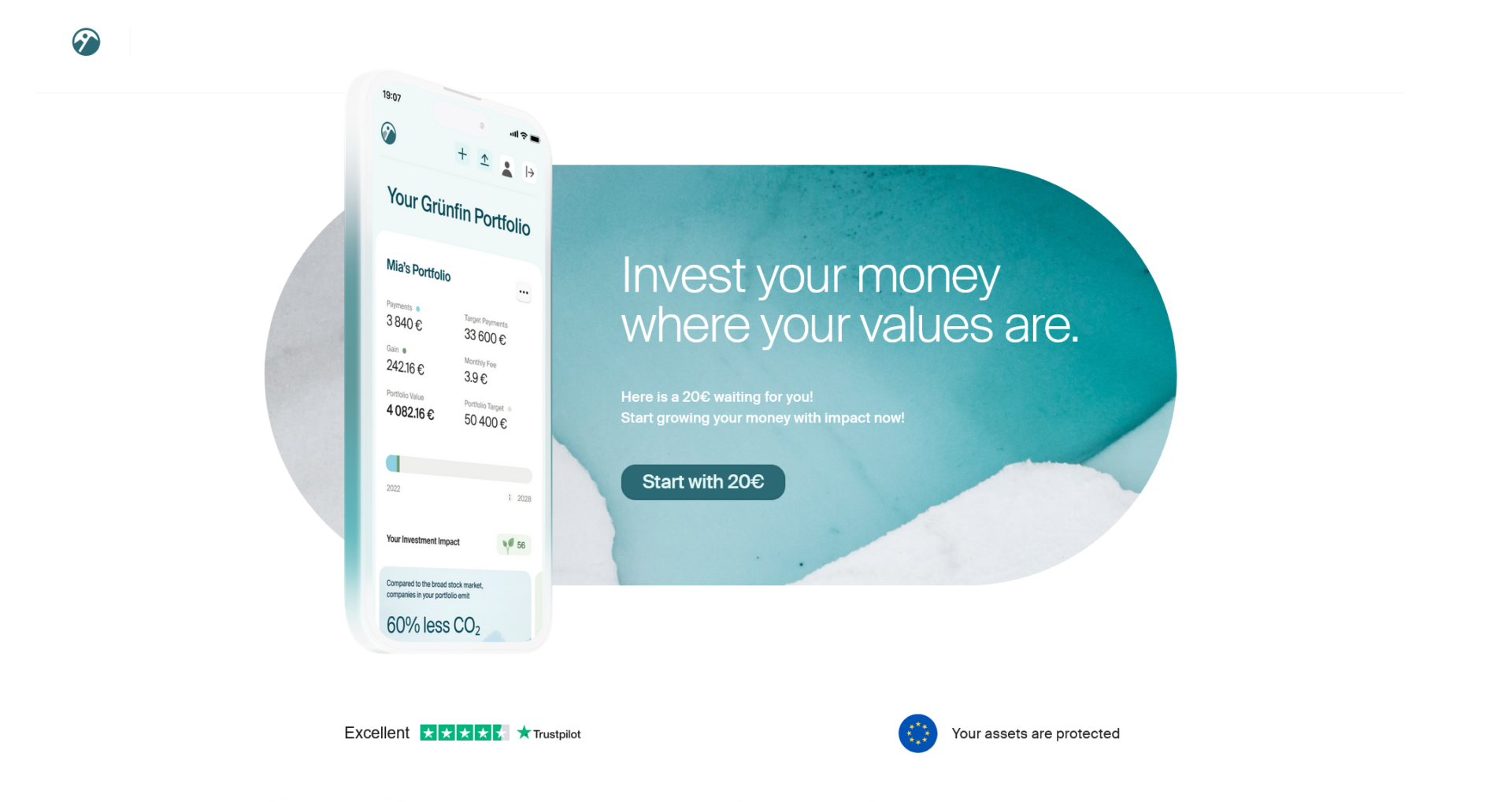 Grünfin investeerimisplatvormil 20 € krediiti