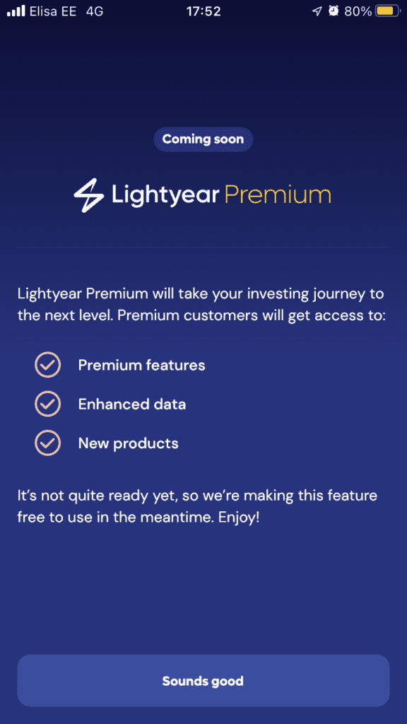 Lightyear Premium konto