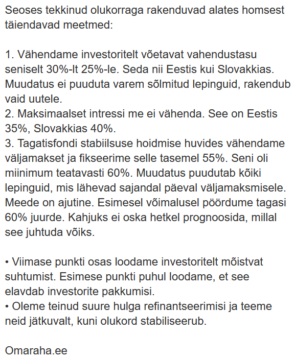 Omaraha muudatused seoses covid-19 viirusega