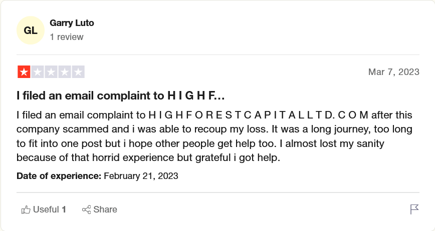 petise kommentaar Trustpilot lehel